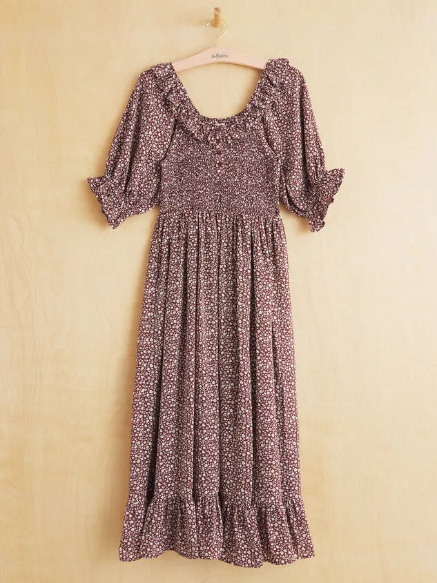 Jessa Floral Ruffle Neck Mama Dress Brown Women Altar039d State Mama