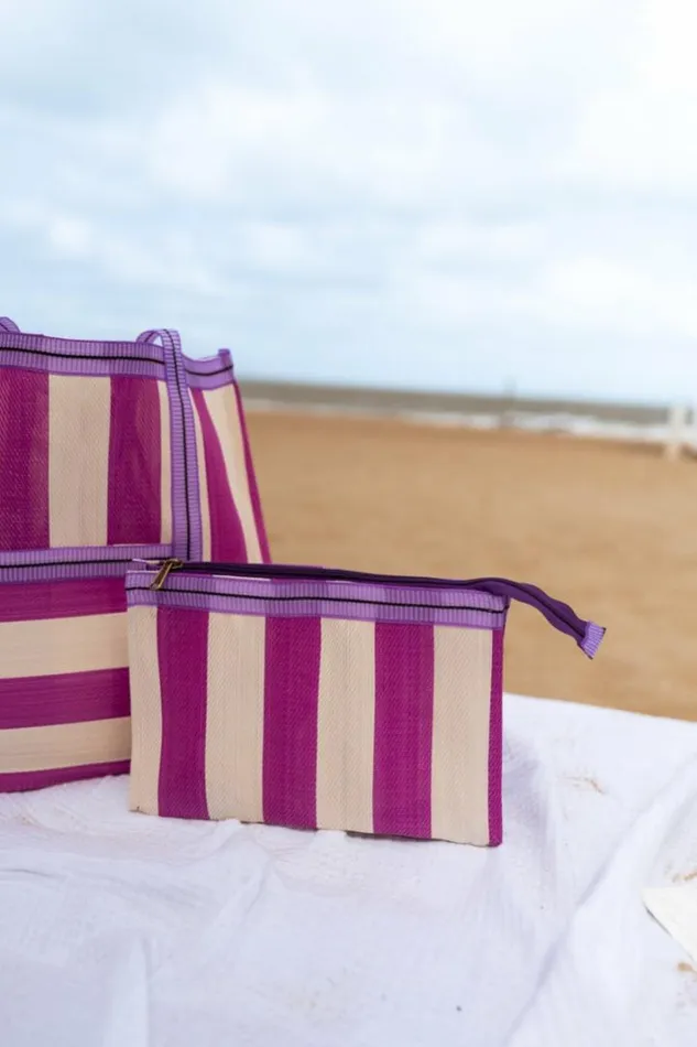 Jewelry and Accessories Handbags Easy Clothes Pink Striped Taylor Pouch
