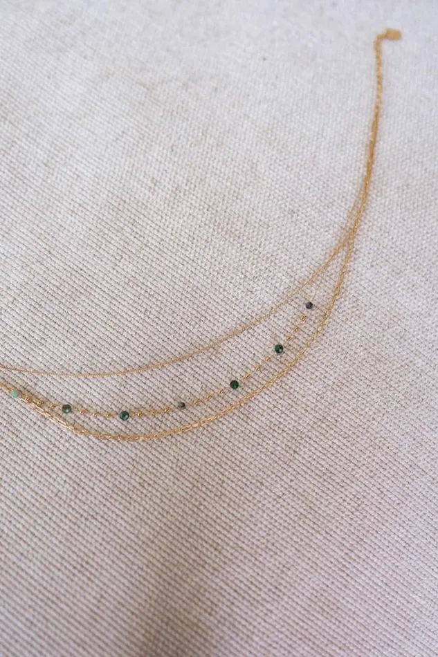 Jewelry and Accessories Necklaces Easy Clothes Golden And Green Laza Necklace Jewelry and Accessories Necklaces Easy Clothes Golden And Green Laza Necklace