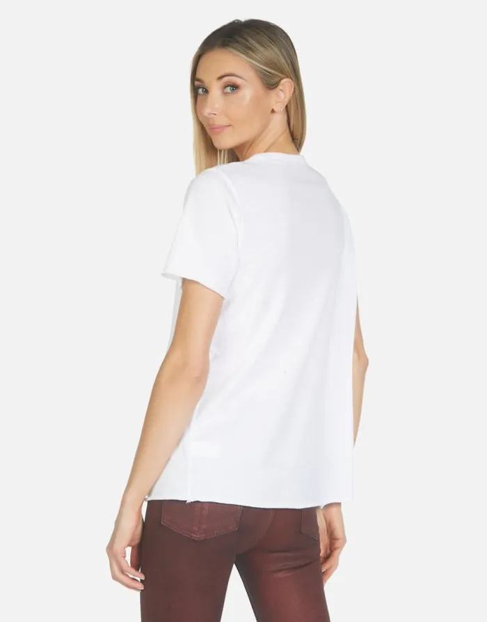Jhene 1 Love Rainbow Lip White Women Lauren Moshi Short Sleeve