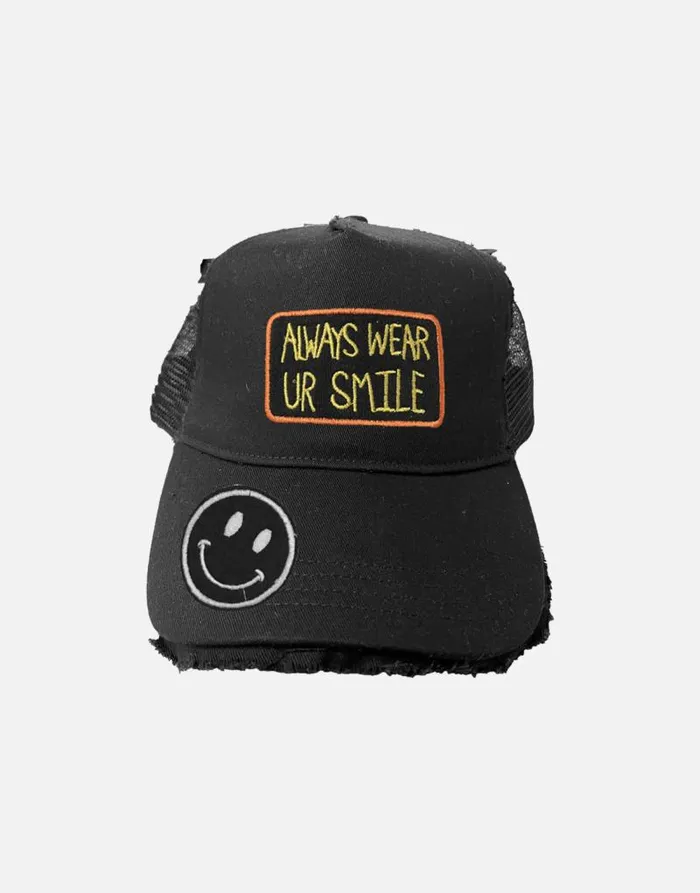 Jilly Always Wear Your Smile Black Women Lauren Moshi Hats