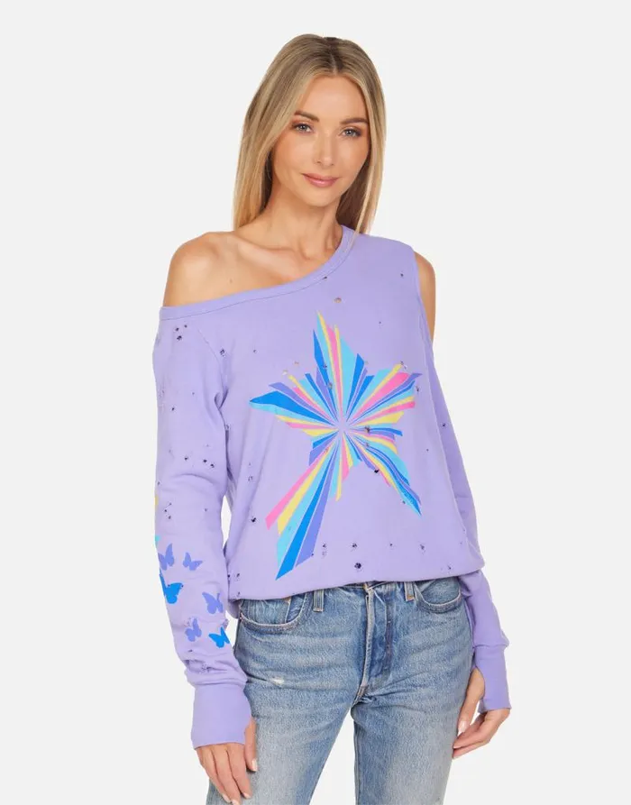 Joanna Shooting Star Purple Daze Women Lauren Moshi Long Sleeve