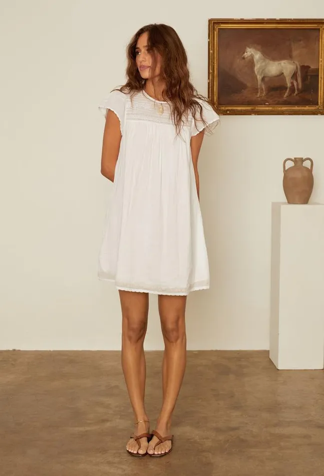 Joelle Cap Sleeved Cotton Mini Dress Women Ciao Lucia Mini Dresses
