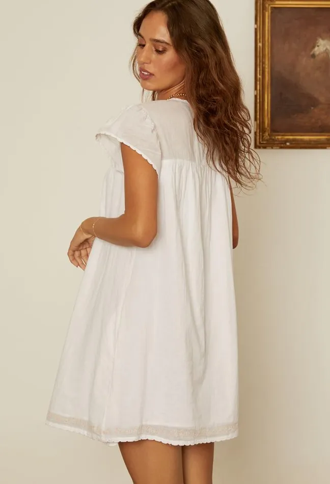 Joelle Cap Sleeved Cotton Mini Dress Women Ciao Lucia Mini Dresses