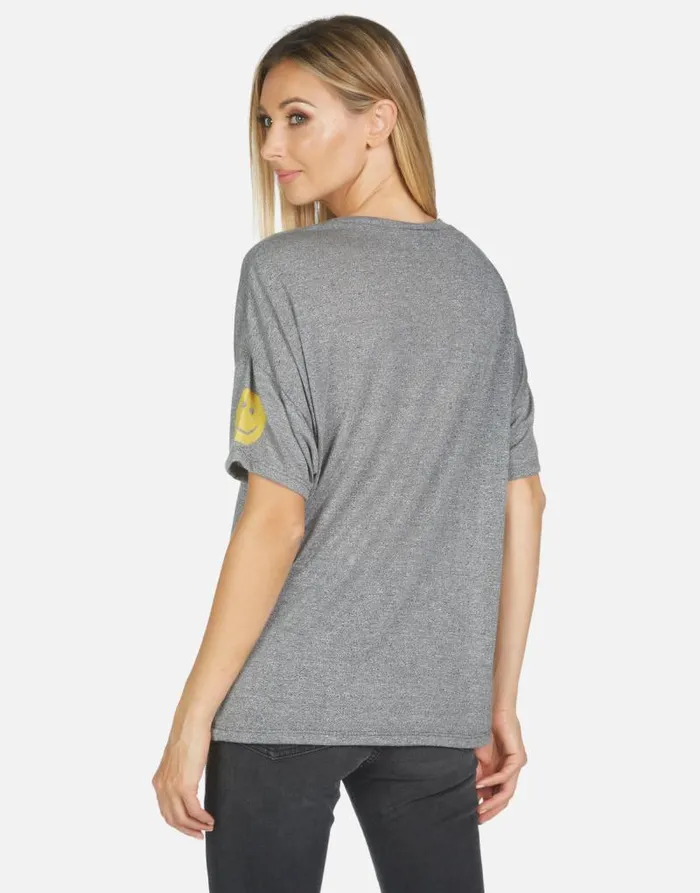 Jolene Peace Love Stripe Heather Grey Women Lauren Moshi Short Sleeve