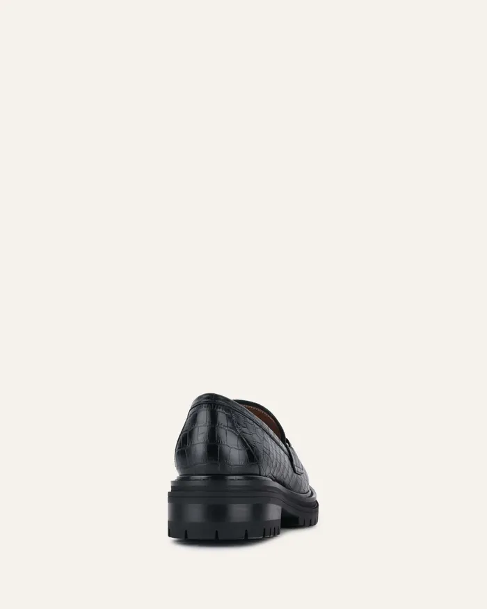 jomercer LACE UP and LOAFERS Women Brixton loafers black croc jomercer LACE UP and LOAFERS Women Brixton loafers black croc