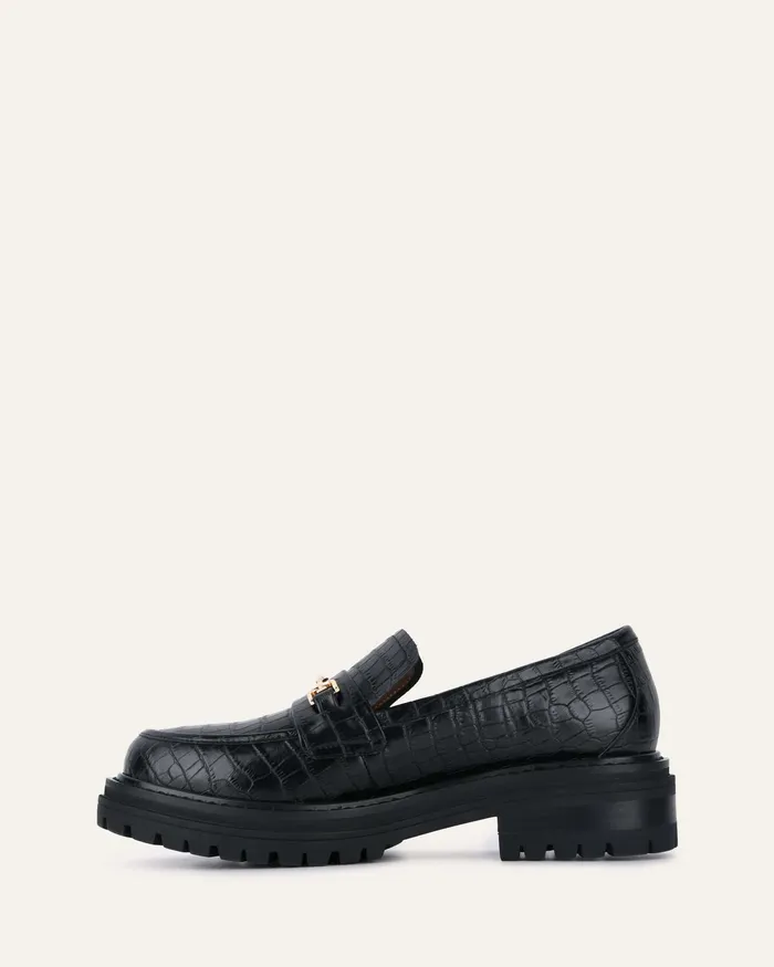 jomercer LACE UP and LOAFERS Women Brixton loafers black croc jomercer LACE UP and LOAFERS Women Brixton loafers black croc