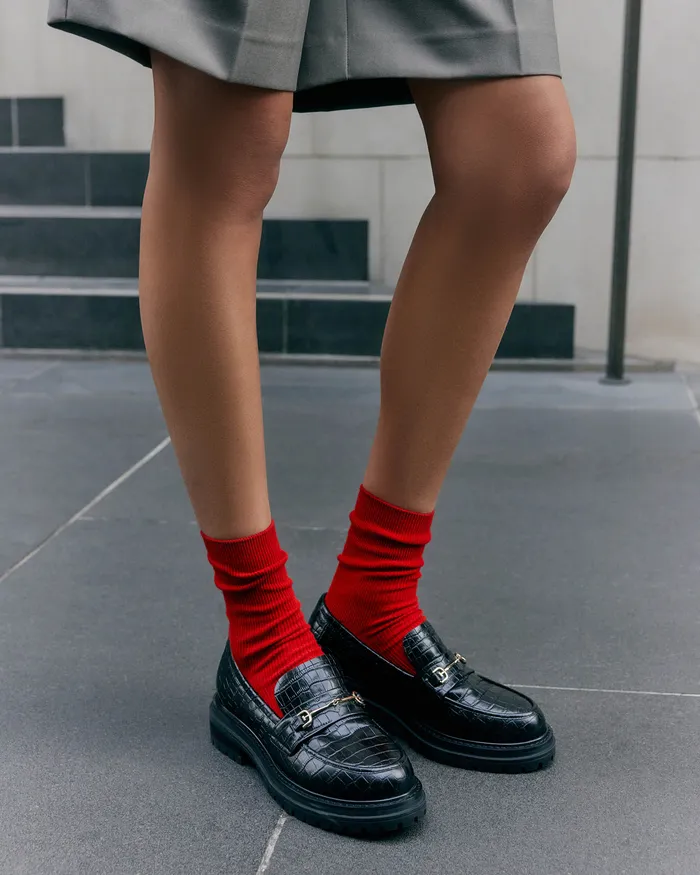 jomercer LACE UP and LOAFERS Women Brixton loafers black croc jomercer LACE UP and LOAFERS Women Brixton loafers black croc