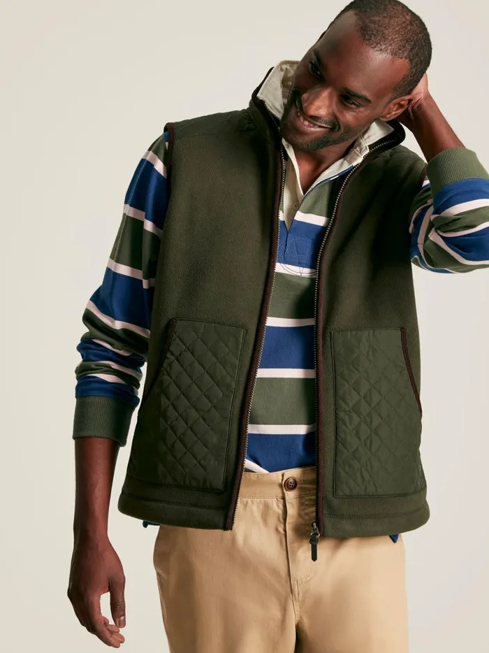 Joules Coats and Jackets Men Green Full Zip Fleece Gilet