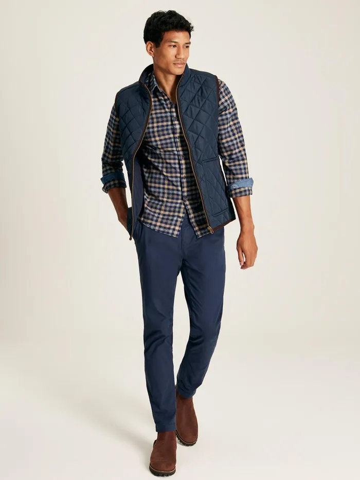Joules Coats and Jackets Men Navy Diamond Quilted Gilet