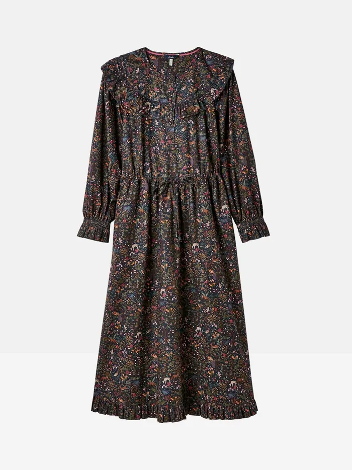 Joules Dresses Women Navy Blue Frill Bib Dress