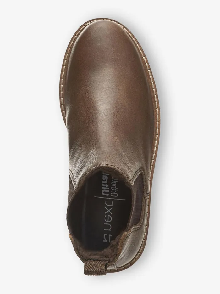 Joules Footwear Boys Next Brown Warm Lined Leather Chelsea Boots
