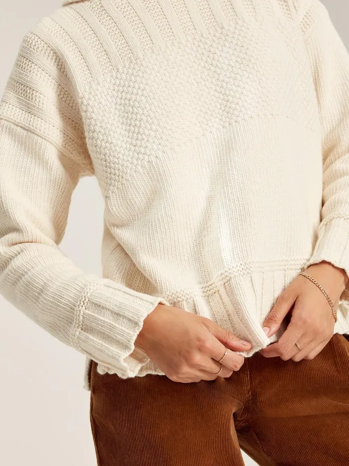 Joules Knitwear Women Cream Roll Neck Jumper