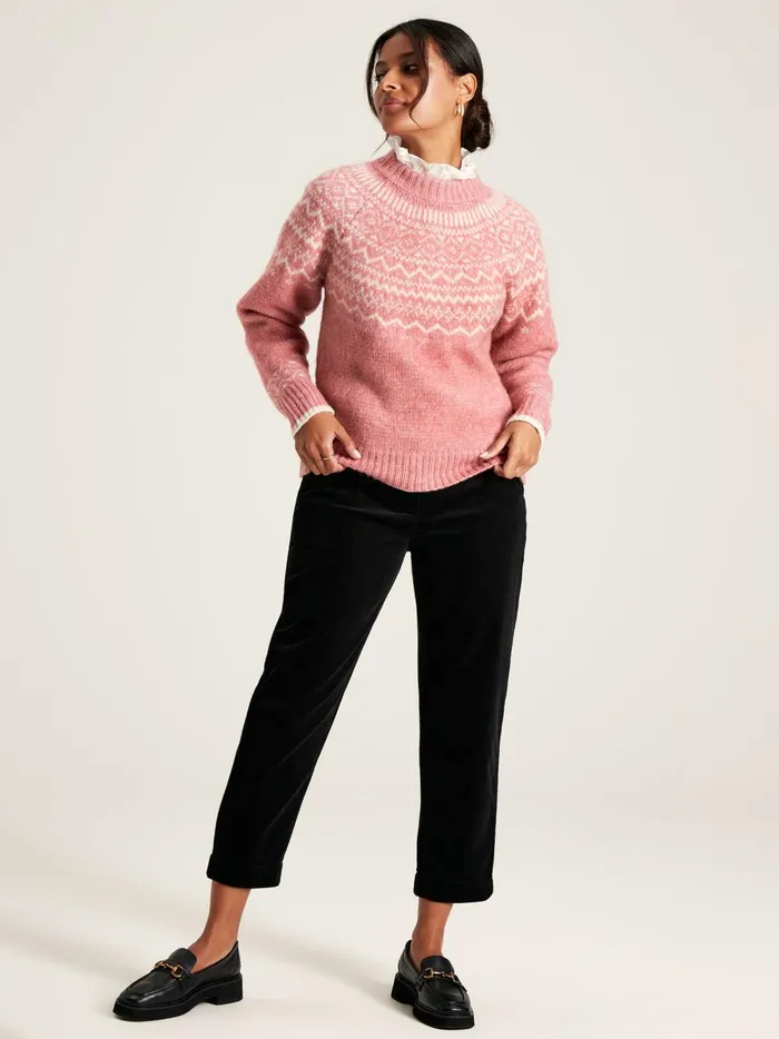 Joules Knitwear Women Pink Fair Isle Jumper