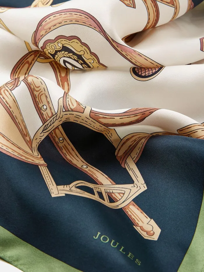 Joules Scarves Women Cream Square Silk Scarf