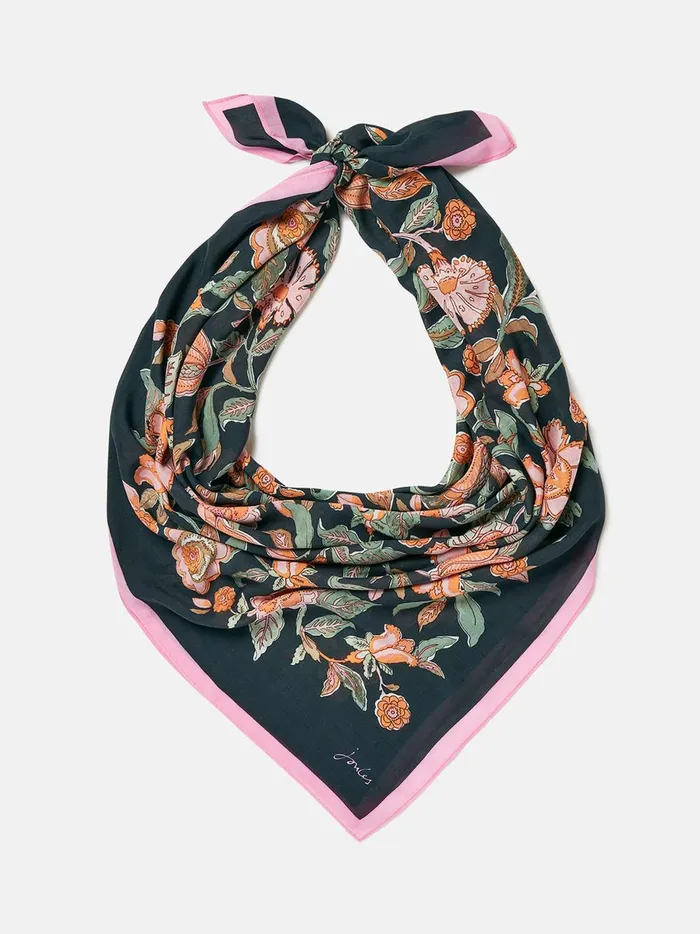 Joules Scarves Women Grey Printed Square Scarf