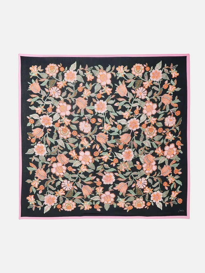Joules Scarves Women Grey Printed Square Scarf