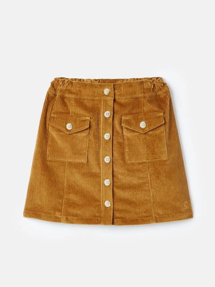 Joules Skirts Girls Tan Kness Length Corduroy Skirt