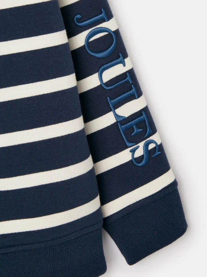 Joules Sweatshirts and Hoodies Boys Navy Striped Quarter Zip Sweatshirt