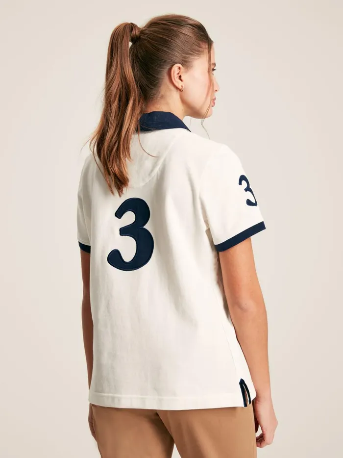 Joules Tops Women Cream Short Sleeve Cotton Polo Shirt