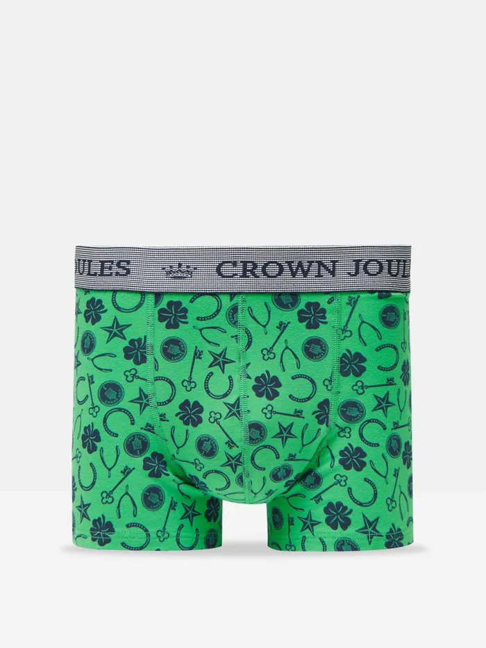 Joules Underwear Men Green Lucky Charm Cotton Boxer Briefs 2 Pack