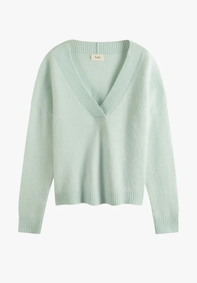 Jumpers and Cardigans Women Hush Fleur VNeck Cropped Jumper Duck Egg Grey