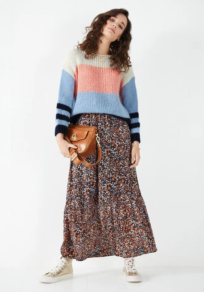 Jumpers and Cardigans Women Hush Hayle Colourblock Jumper Blueecru Multi