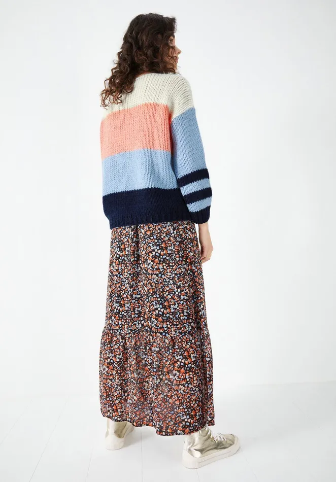 Jumpers and Cardigans Women Hush Hayle Colourblock Jumper Blueecru Multi
