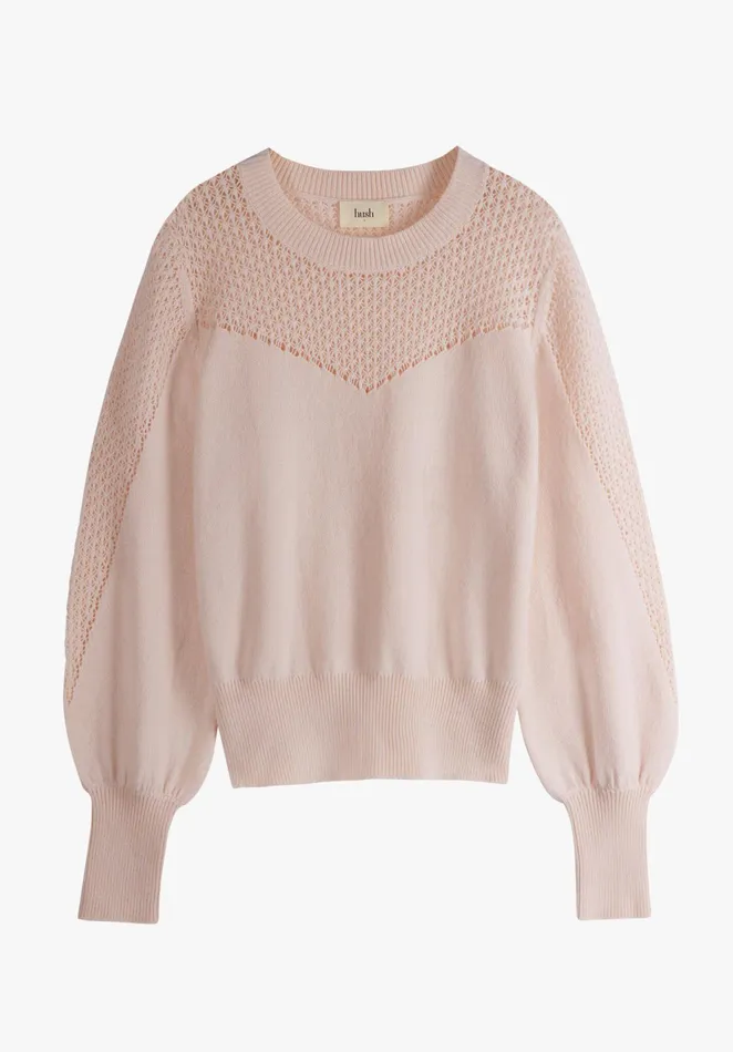 Jumpers and Cardigans Women Hush Ives Pointelle Chevron Jumper Soft Pink