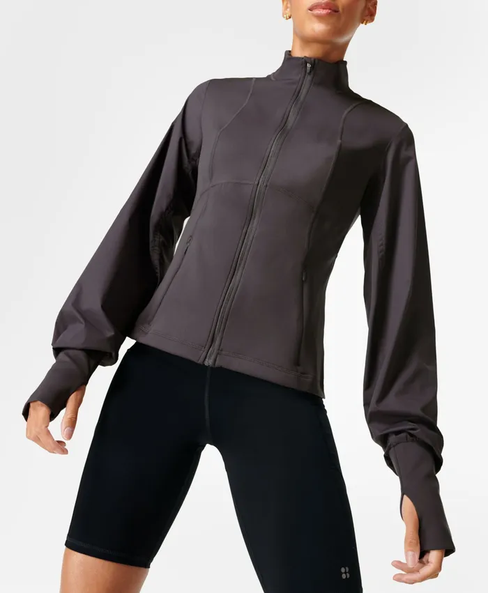 Jumpers Hoodies Sweaty Betty Women Power Hybrid Jacket Urban Grey