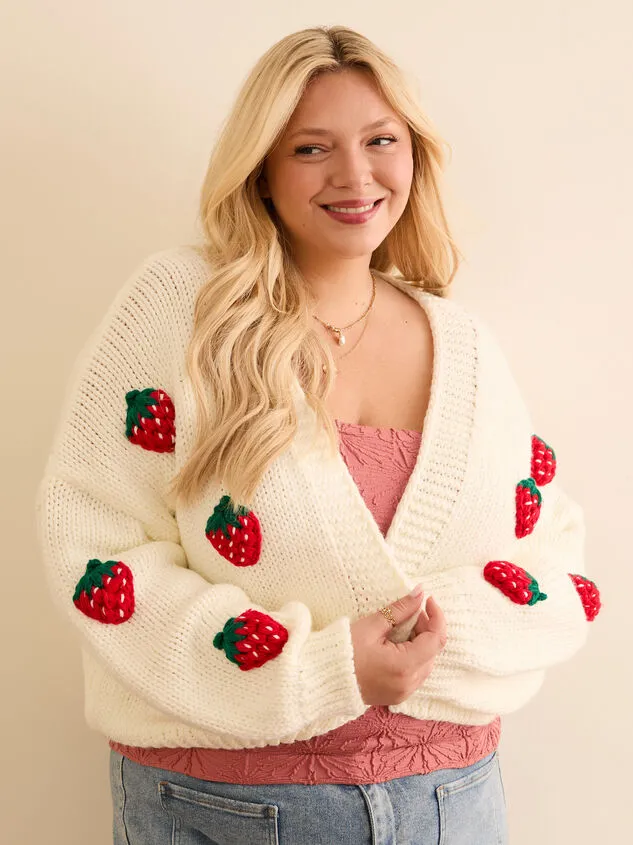 Kalli Strawberry Crop Sweater Ivory Women Altar039d State Sweaters Cardigans