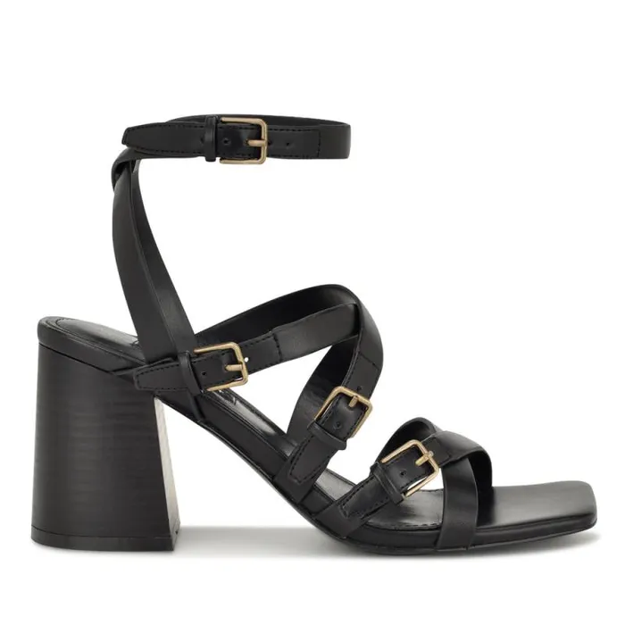 Karrly Ankle Strap Heeled Sandals Black Women Nine West Heels