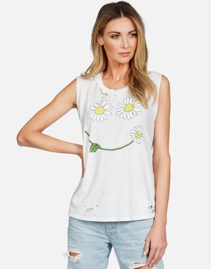 Kel Daisy Happyface Milk Women Lauren Moshi Tanks