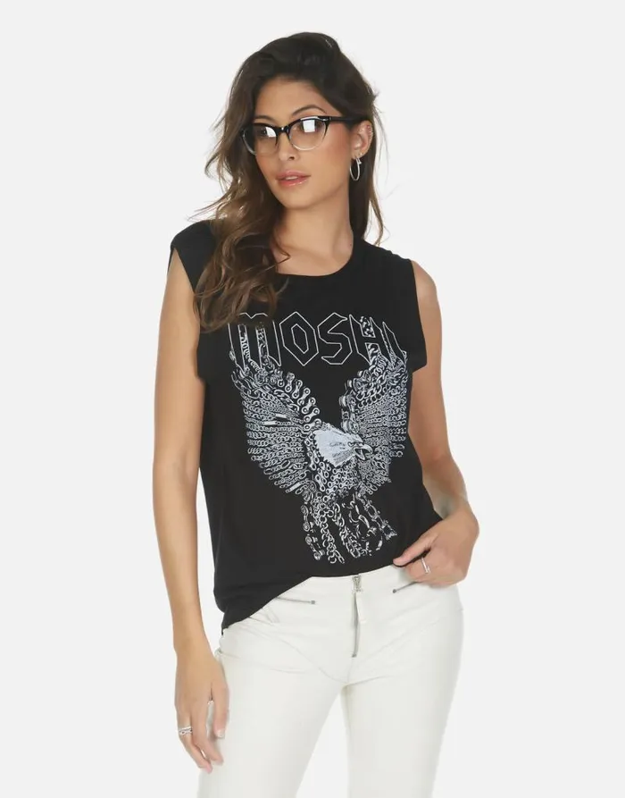 Kel Moshi Eagle Black Women Lauren Moshi Tanks