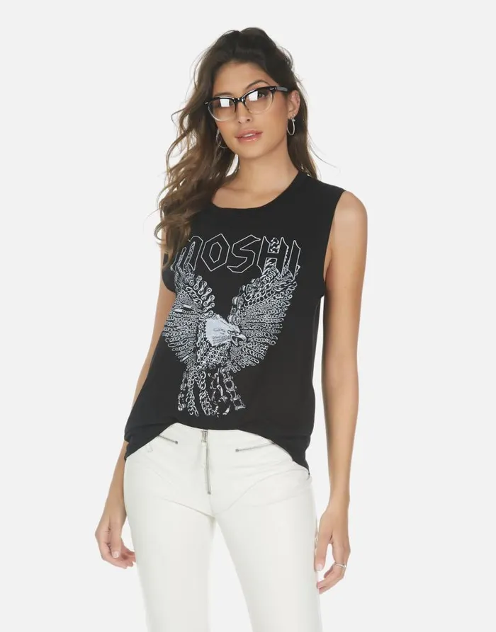 Kel Moshi Eagle Black Women Lauren Moshi Tanks