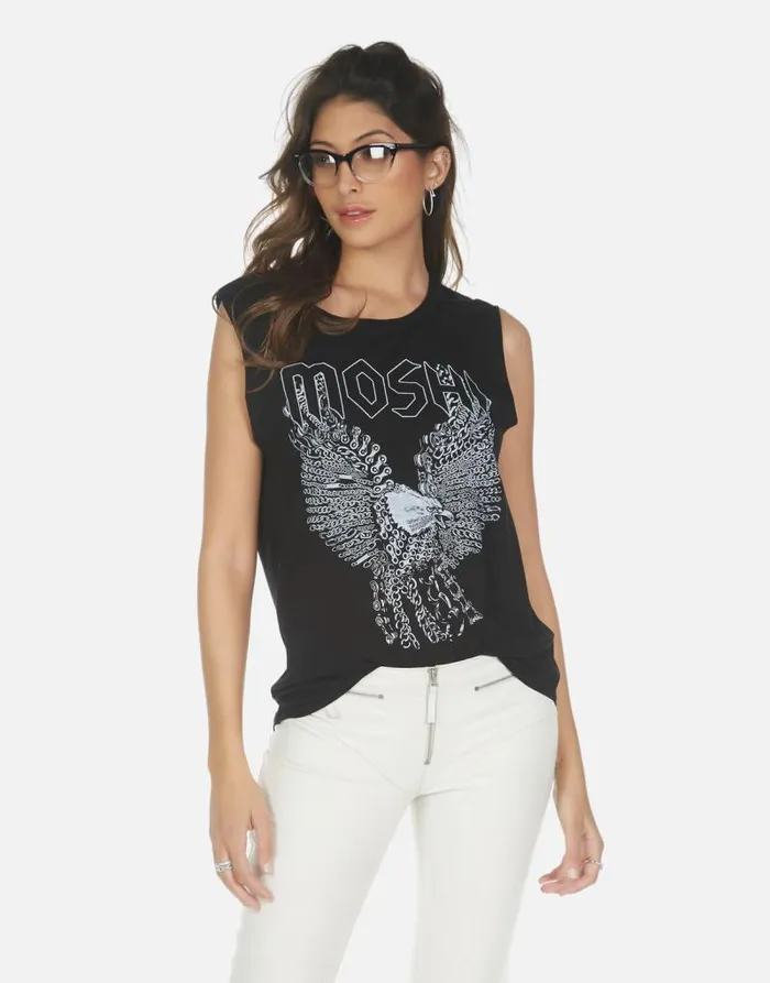 Kel Moshi Eagle Black Women Lauren Moshi Tanks