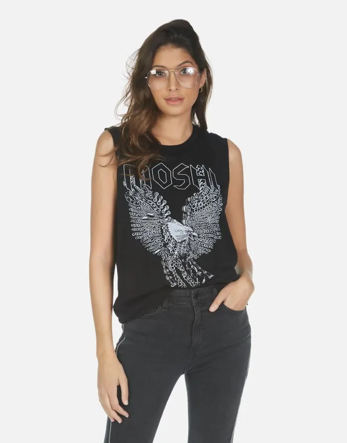 Kel Moshi Eagle Black Women Lauren Moshi Tanks