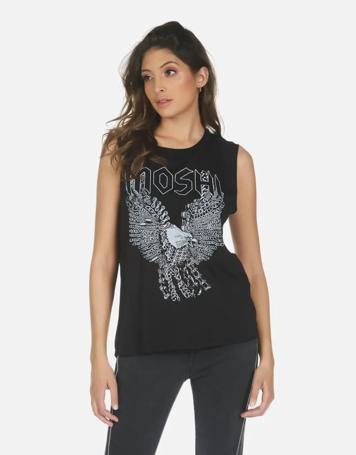 Kel Moshi Eagle Black Women Lauren Moshi Tanks