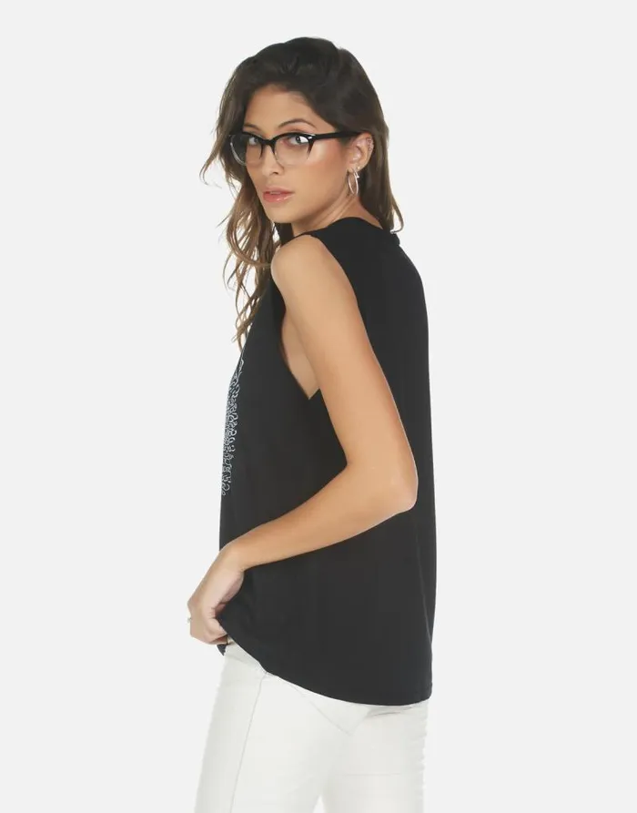 Kel Moshi Eagle Black Women Lauren Moshi Tanks