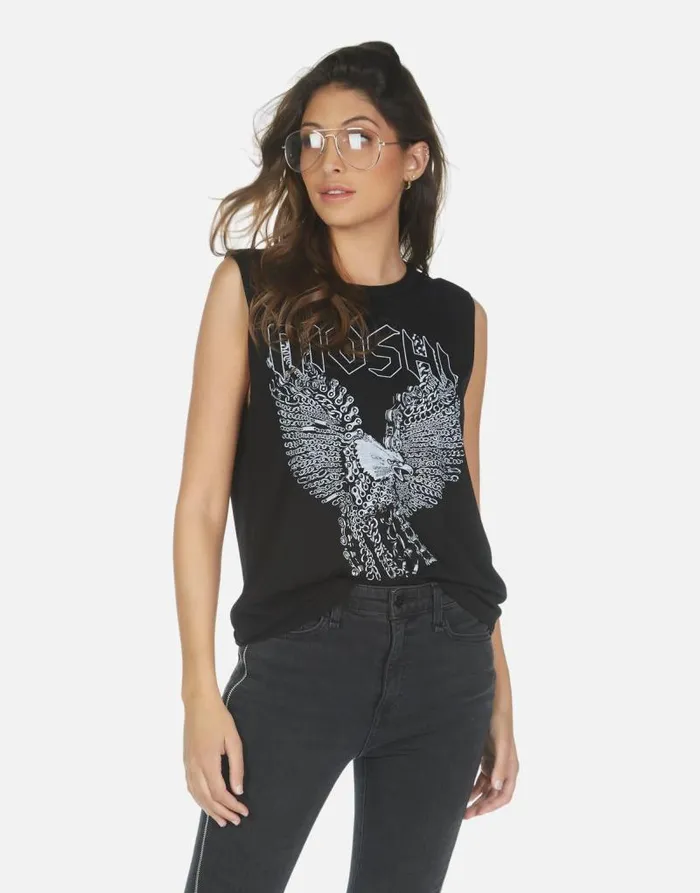 Kel Moshi Eagle Black Women Lauren Moshi Tanks