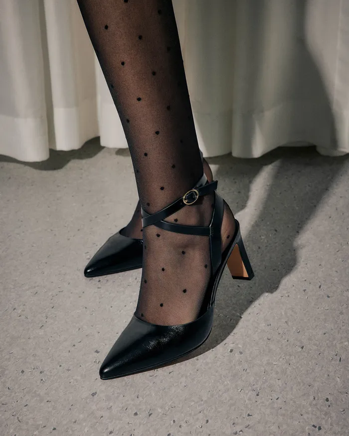 Khloe mid heels black leather Women MID HEELS jomercer Khloe mid heels black leather Women MID HEELS jomercer