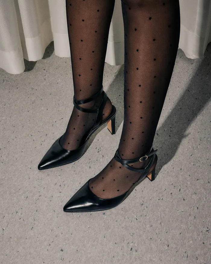 Khloe mid heels black leather Women MID HEELS jomercer Khloe mid heels black leather Women MID HEELS jomercer