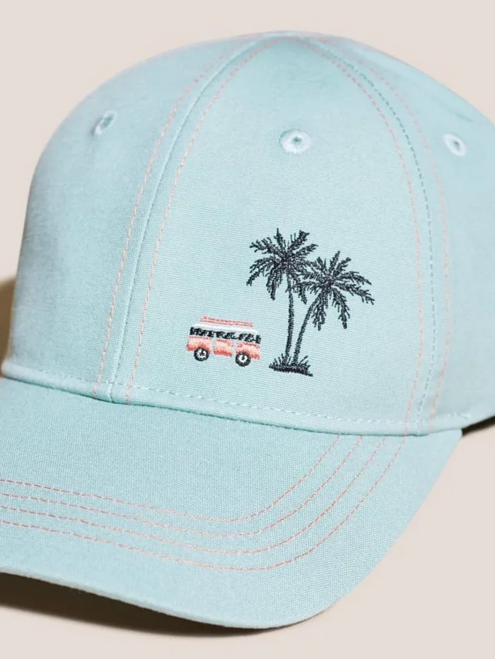 Kids ACCESSORIES White Stuff Boys Embroidered Cap Mid Teal