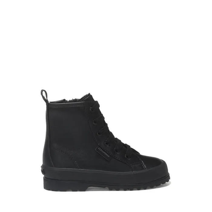 Kids Ankle Boots Kid Unisex 2643 KIDS ALPINA VEGAN MATERIAL Zip TOTAL BLACK Superga Ankle Boots