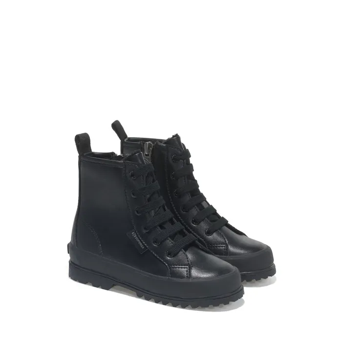 Kids Ankle Boots Kid Unisex 2643 KIDS ALPINA VEGAN MATERIAL Zip TOTAL BLACK Superga Ankle Boots