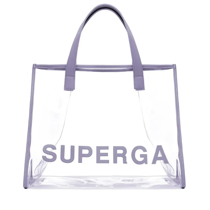 Kids Bags Woman TRANSPARENT SHOPPING BAG Shopping Bag GREY LILLA Superga Bags And Backpacks