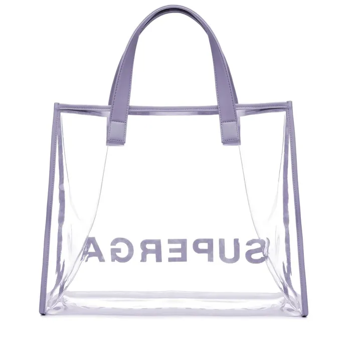 Kids Bags Woman TRANSPARENT SHOPPING BAG Shopping Bag GREY LILLA Superga Bags And Backpacks