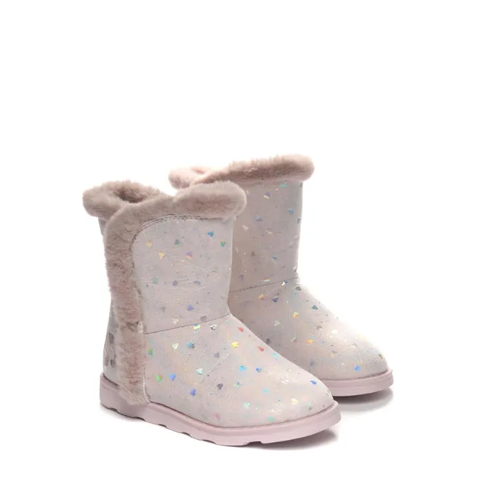 Kids Boots Girl 4033 SHADED HEARTS Boot VIOLET HUSHEDSILVER Superga Ankle Boots