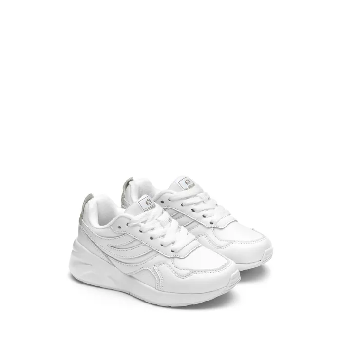Kids Sneakers Kid Unisex 4073 KIDS TRAINING NAPPA LEATHER Low Cut TOTAL WHITE Superga Low Cut