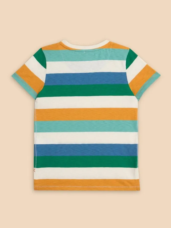 Kids TOPS White Stuff Casey Block Stripe SS Tee Blue Multi Kids TOPS White Stuff Casey Block Stripe SS Tee Blue Multi